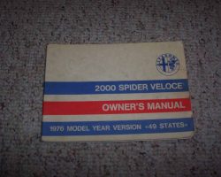 1976 Alfa Romeo 2000 Spider Veloce Owner's Manual