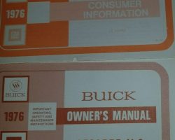 1976 Buick LeSabre V-6 Owner's Manual Set