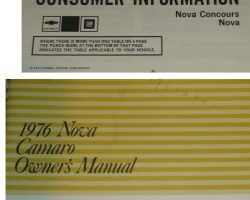 1976 Chevrolet Nova, Camaro Owner's Manual Set