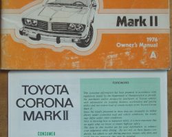 1976 Toyota Mark II Owner's Manual Set