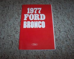1977 Ford Bronco Owner's Manual