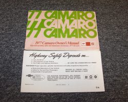 1977 Chevrolet Camaro Owner's Manual Set