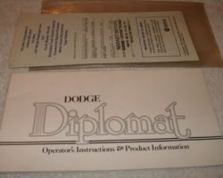 1977 Dodge Diplomat Owner's Manual Set