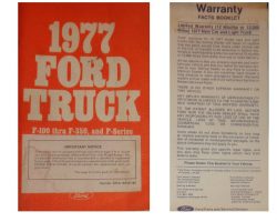 1977 Ford F-100 Truck Owner's Manual Set