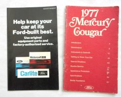 1977 Mercury Cougar Owner's Manual Set