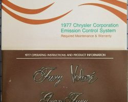 1977 Plymouth Fury, Gran Fury & Volare Owner's Manual Set