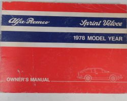 1978 Alfa Romeo Sprint Veloce Owner's Manual