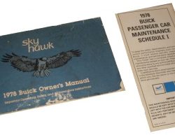 1978 Buick Skyhawk Owner's Manual Set