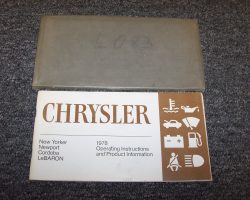 1978 Chrysler New Yorker Owner's Manual Set