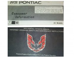 1978 Pontiac Firebird Esprit, Formula & Trans Am Owner's Manual Set