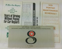 1978 Pontiac Sunbird Owner's Manual Set