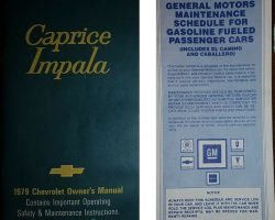 1979 Chevrolet Impala, Caprice Owner's Manual Set