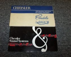 1979 Chrysler Town & Country Owner's Manual Set