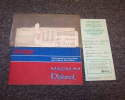 1979 Dodge Magnum & Diplomat Owner's Manual Set
