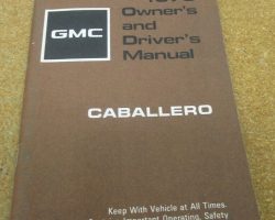 1979 GMC Caballero Owner's Manual