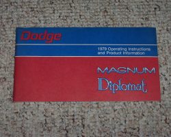 1979 Dodge Diplomat Owner's Manual