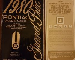1980 Pontiac Grand Prix Owner's Manual Set