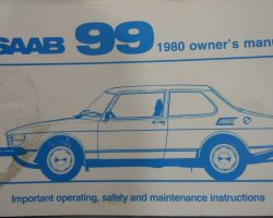 1980 Saab 99 Owner's Manual