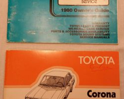 1980 Toyota Corona Owner's Manual Set