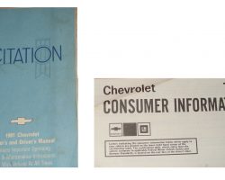 1981 Chevrolet Citation Owner's Manual Set