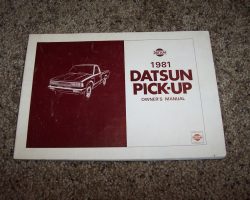 1981 Datsun Pickup Owner's Manual