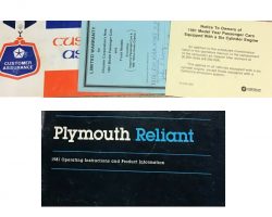 1981 Plymouth Reliant Owner's Manual Set