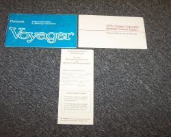 1981 Plymouth Voyager Owner's Manual Set