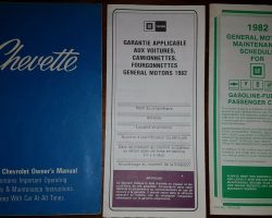 1982 Chevrolet Chevette Owner's Manual Set