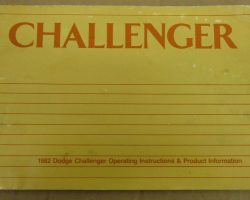 1982 Dodge Challenger Owner's Manual