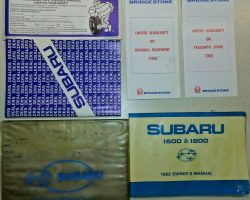 1982 Subaru 1600 & 1800 Owner's Manual Set