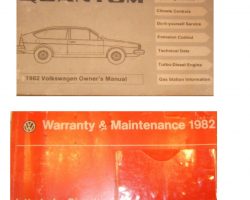 1982 Volkswagen Quantum Owner's Manual Set