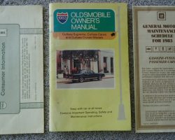 1983 Oldsmobile Cutlass Supreme, Cutlass Calais & Cutlass Cruiser Owner's Manual Set