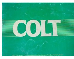 1983 Plymouth Colt Owner's Manual