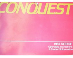 1984 Dodge Conquest Owner's Manual
