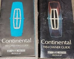 1984 Lincoln Continental Owner's Manual Set