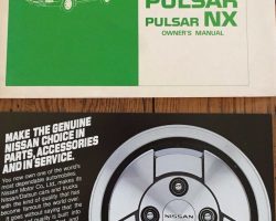 1984 Nissan Pulsar & Pulsar NX Owner's Manual Set