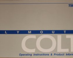 1984 Plymouth Colt Owner's Manual