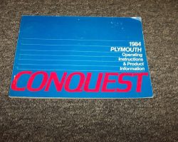 1984 Plymouth Conquest Owner's Manual