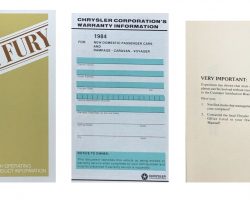 1984 Plymouth Gran Fury Owner's Manual Set