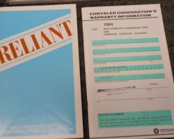 1984 Plymouth Reliant Owner's Manual Set