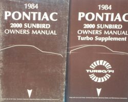 1984 Pontiac 2000 Sunbird Owner's Manual Set