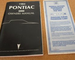1984 Pontiac 6000 Owner's Manual Set