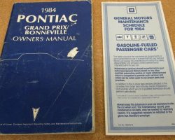 1984 Pontiac Bonneville & Grand Prix Owner's Manual Set