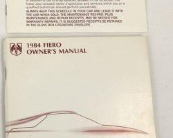 1984 Pontiac Fiero Owner's Manual Set