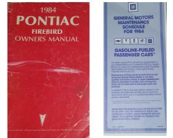 1984 Pontiac Firebird & Trans Am Owner's Manual Set