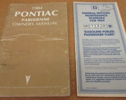 1984 Pontiac Parisienne Owner's Manual Set