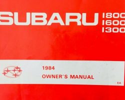 1984 Subaru 1300 1600 1800 Owner's Manual