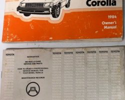 1984 Toyota Corolla FWD Owner's Manual Set