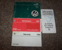 1984 Volkswagen Vanagon Owner's Manual Set