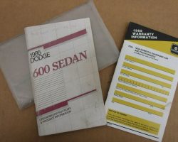 1985 Dodge 600 Sedan Owner's Manual Set